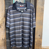Grand Slam,Gray+,XL,Striped Polo Shirt