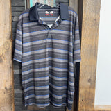 Grand Slam,Gray+,XL,Striped Polo Shirt