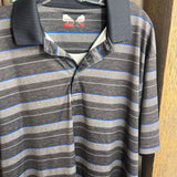 Grand Slam,Gray+,XL,Striped Polo Shirt