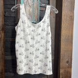 Forever 21,Crm ,S,Tank Bike Print