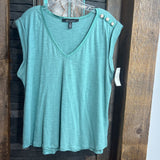 WHBM,Green,XL,V Neck Top