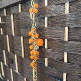 Gold Chain,Orange,Large,Beaded
