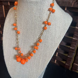 Gold Chain,Orange,Large,Beaded