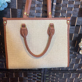 Rachel Zoe,Tan, Woven Shoulder Bag