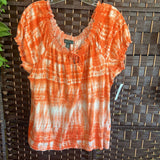 Ralph Lauren,Or/Wh,XL,Peasant Top