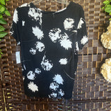 Vera Wang,Bl/Wh,Large,Floral Tee