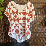 LulaRoe,Rust/Wh,2X,Bodysuit