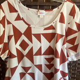 LulaRoe,Rust/Wh,2X,Bodysuit