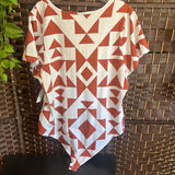 LulaRoe,Rust/Wh,2X,Bodysuit