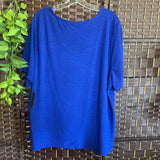 jm collection,Blue,3X,Short Sleeve Top