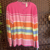 Liz Sport,Pnks ,L,Stripe Cardi