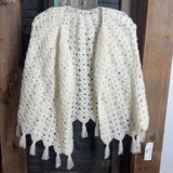 Hand Knit,Crm,OS,Cardi