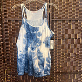 Hibelle,BluWht,Large,Spag Strap Top