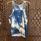 Hibelle,BluWht,Large,Spag Strap Top