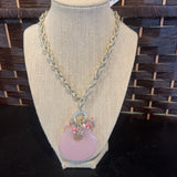 PENDANT,Pink, Chain