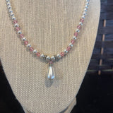 Pearl Beads,WhtPnk, Necklace w/Pendant