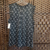 Talbots,Black/White,2X,Blouse