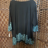 Romans,Black/Blue,2X,Lace Blouse