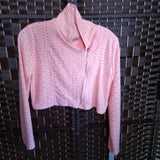 Peach,XL,Embroidered Crop Jacket