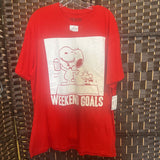 PEANUTS,Red/Wh,XL,Tee