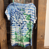 Style & Co,Blu ,XL,Stripe Stones Flrl