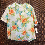 Cathy Daniels,Wht Orng Blu ,XL,Flrl Blouse