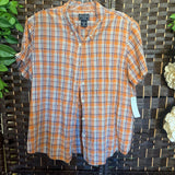 Abercrombie & Fitch,Orng,M,Plaid Shirt
