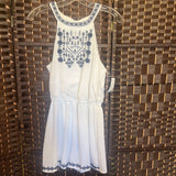 3 pnk hearts,Blue Wht ,S,Halter Romper