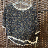 Imaginary Village,Navy+,Small,Floral Top