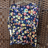 Croft & Barrow,Navy+,2X,Floral Top