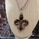 Pink, Glass Fleur de lis