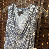 Dana Buchman,Blu Wht,L,Slvls Scoop