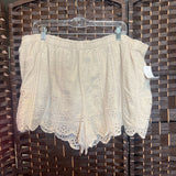 American Eagle,Cream,2X,Eyelet Shorts