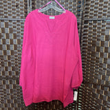 Canda,Pink,3X,Embroidered Top