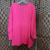 Canda,Pink,3X,Embroidered Top