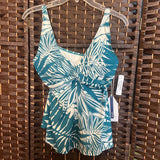 Beach House,Teal/Wh,10,Swim Top