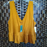 Wild Fable,Brown ,M,Ruffle tank