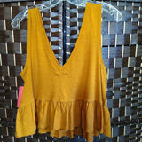 Wild Fable,Brown ,M,Ruffle tank