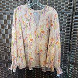 Ophelia Roe,Pink+,2X,Floral Blouse