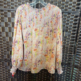 Ophelia Roe,Pink+,2X,Floral Blouse