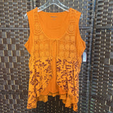 Denim 24/7,Orange/Red,1X,2 Piece Top