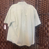 Lands Ends,Grn Wht ,L,Stripe Button
