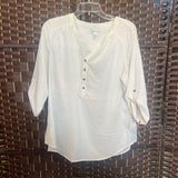 Croft & Barrow,Ivory ,XL,Button Blouse