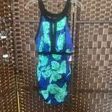 Sofia Vergara,Blu Grn Blk ,XL,Halter Print