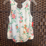 Loft,White+,Medium,Floral Top