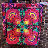 Multi,Medium,Floral Embroidered Tote Bag