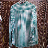 LANDS END,Green Check,XLT, Longsleeve Cotton