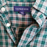 LANDS END,Green Check,XLT, Longsleeve Cotton