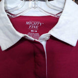 MIGHTY FINE,Red/White collar,Small,Crop Longsleeve