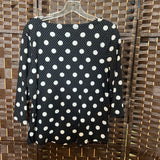 Charter Club,Bl/Wh,Large,Polka Dot Top